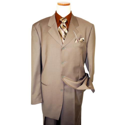 Soho Solid Taupe Super 100's Rayon Blend Suit